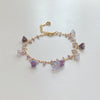 Artificial Crystal Flower Necklace For Women Acrylic Pendant Metal Chain