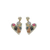 Artificial Crystal Heart Earrings Made Of Alloy With Light Luxury Style