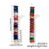 Artificial Crystal Tassel Earrings Copper Glass Highend Geometric Style For Women