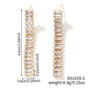 Artificial Crystal Tassel Earrings Copper Glass Highend Geometric Style For Women