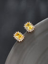 Artificial Gemstone Emerald Square Earrings Copper Alloy Geometric Electroplating Jewelry For Women