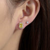 Artificial Gemstone Emerald Square Earrings Copper Alloy Geometric Electroplating Jewelry For Women