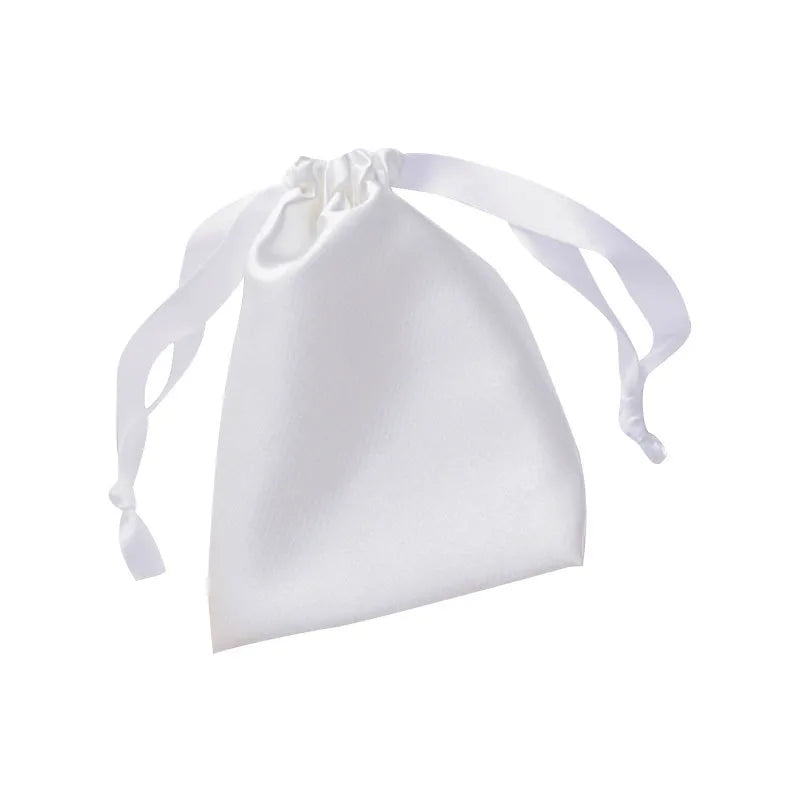 Simple Daily Imitation Silk Drawstring Cosmetic Storage Bag