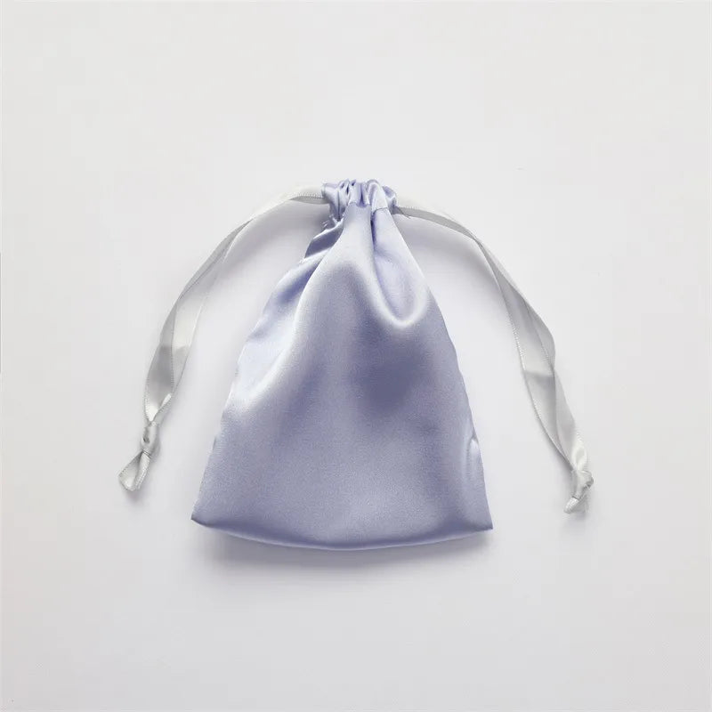 Simple Daily Imitation Silk Drawstring Cosmetic Storage Bag