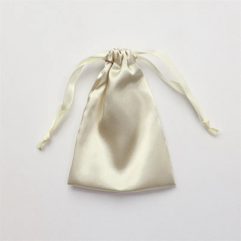 Simple Daily Imitation Silk Drawstring Cosmetic Storage Bag