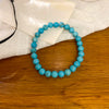 Artificial Turquoise Beaded Elastic Handmade Bracelet For Women With Geometric Shape In Retro Style From Mixed Materials
