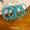 Artificial Turquoise Beaded Elastic Handmade Bracelet For Women With Geometric Shape In Retro Style From Mixed Materials