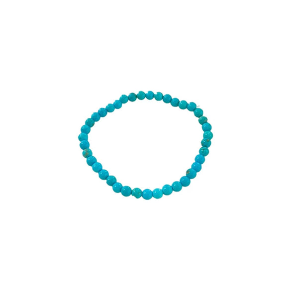 Artificial Turquoise Beaded Elastic Handmade Bracelet For Women With Geometric Shape In Retro Style From Mixed Materials