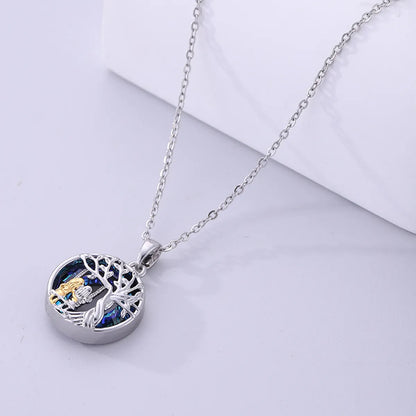 Artistic Cartoon Character Tree Stainless Steel Copper Silver Plated Zircon Pendant Necklace In Bulk