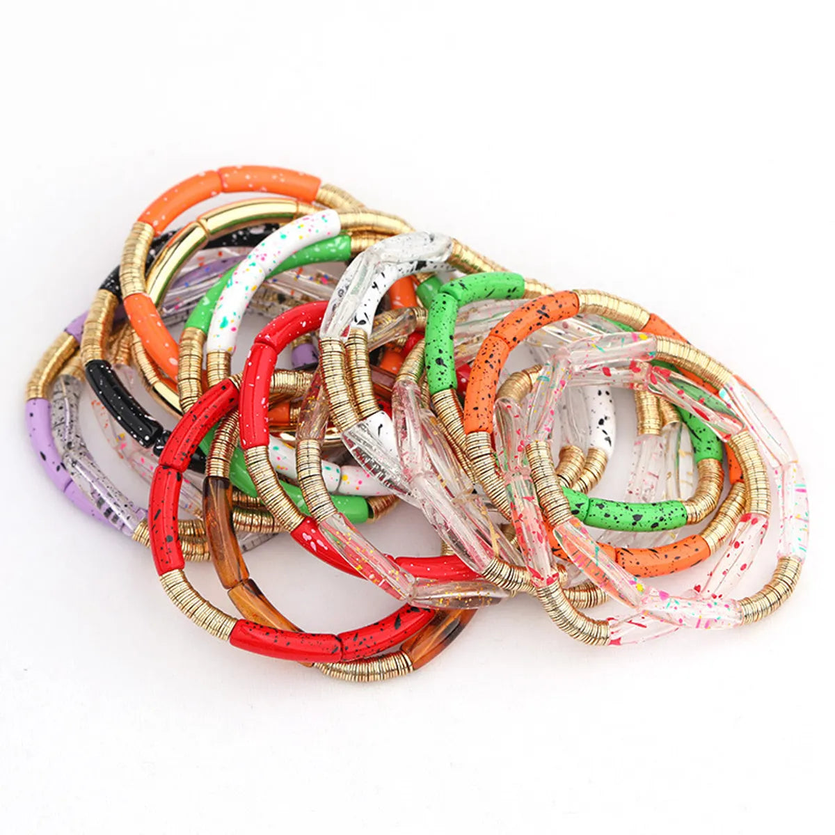 Artistic Colorful Leopard Arylic Metal Plating Women's Bracelets