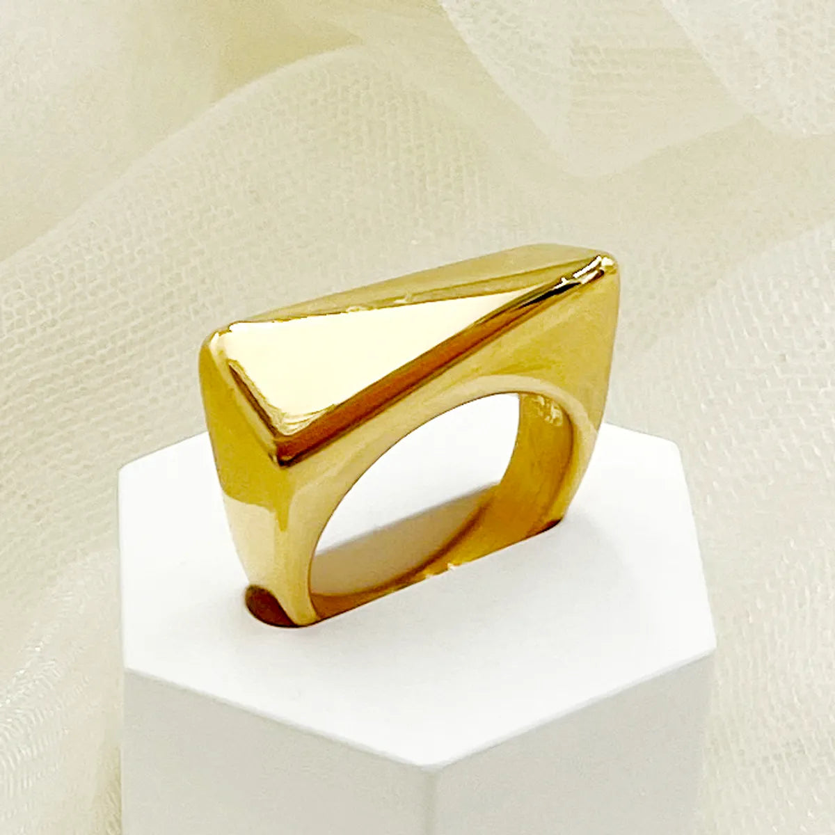 Artistic Commute Irregular Solid Color 14K Gold Plated 304 Stainless Steel Wholesale Rings