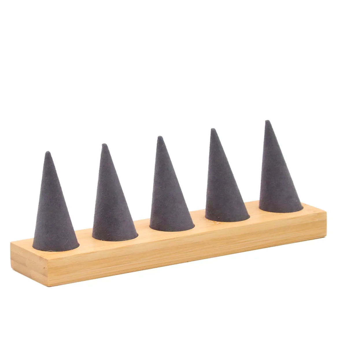 Artistic Conical Bamboo Wood Flannel Jewelry Rack