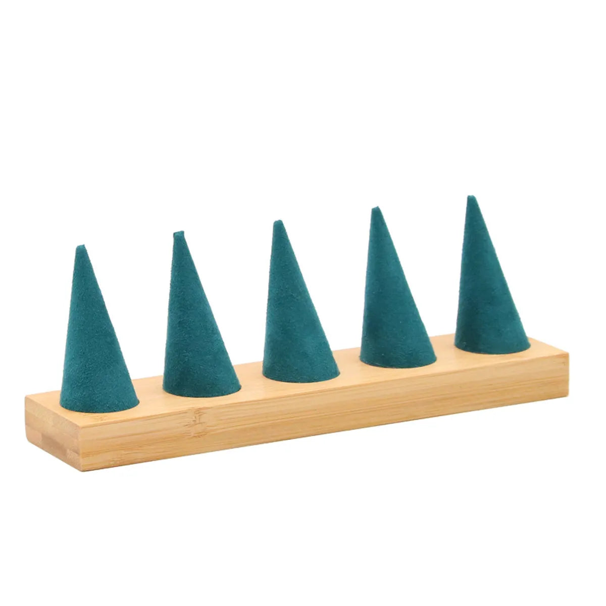 Artistic Conical Bamboo Wood Flannel Jewelry Rack