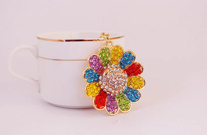 Artistic Flower Alloy Inlay Rhinestones Women'S Keychain