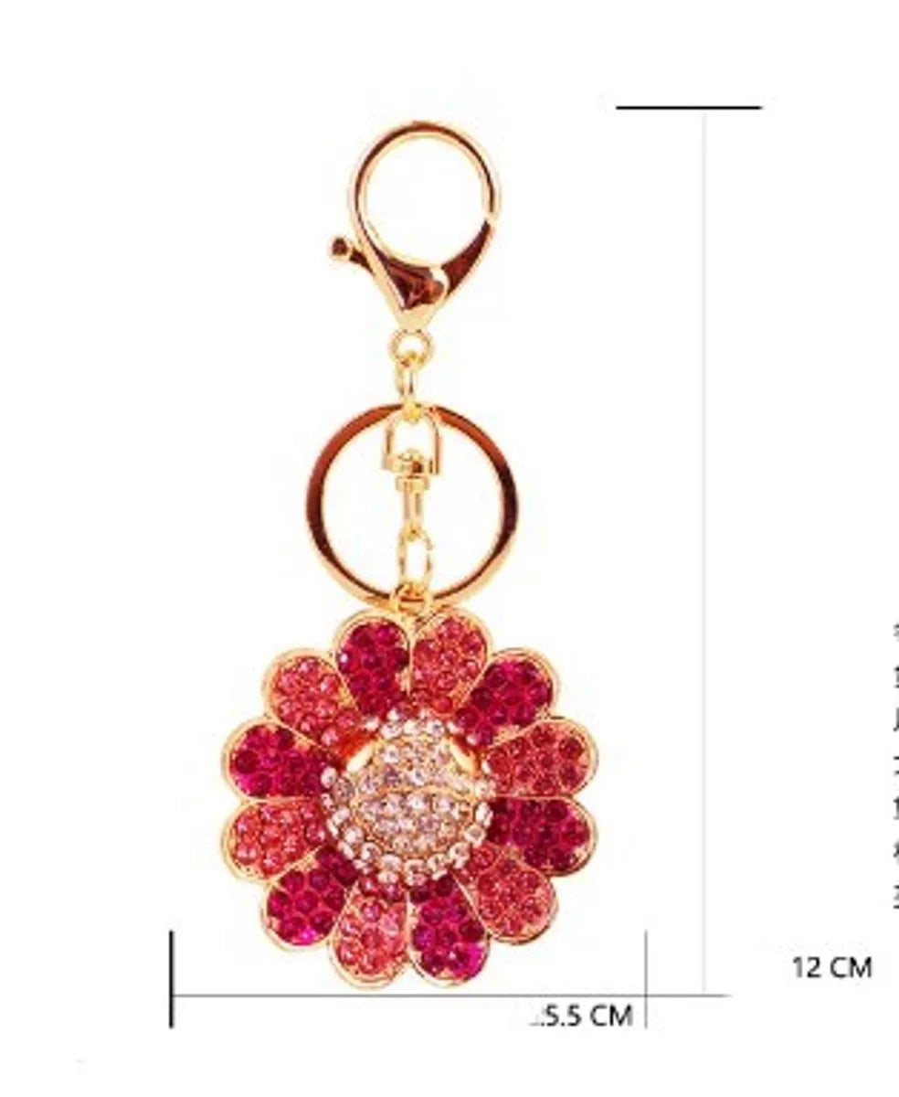 Artistic Flower Alloy Inlay Rhinestones Women'S Keychain