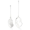 Artistic Human Face Alloy Asymmetrical Hollow Out Women'S Drop Earrings