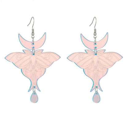 Artistic Insect Moon Arylic Women's Drop Earrings