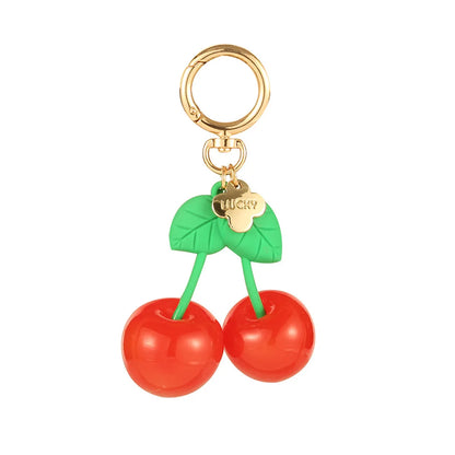 Artistic Korean Style Cherry Resin Metal Unisex Bag Pendant Keychain