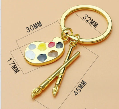 Artistic Oil Painting Metal Unisex Bag Pendant Keychain