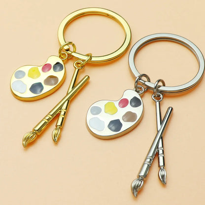 Artistic Oil Painting Metal Unisex Bag Pendant Keychain