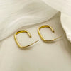 Artistic Retro Geometric Stainless Steel Square Twisted Electroplated Earrings