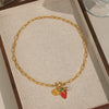 Artistic Retro Simple Women's Fruit Strawberry Conch Stainless Steel Necklace With Electroplating