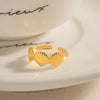 Artistic Shell Stainless Steel 18k Gold Plated Open Rings In Bulk
