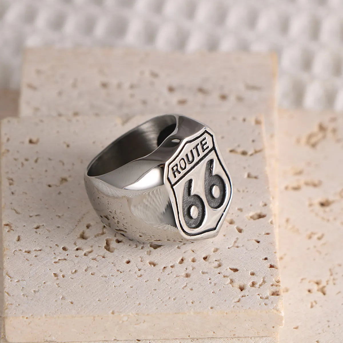 Artistic Solid Color 304 Stainless Steel Men'S Rings