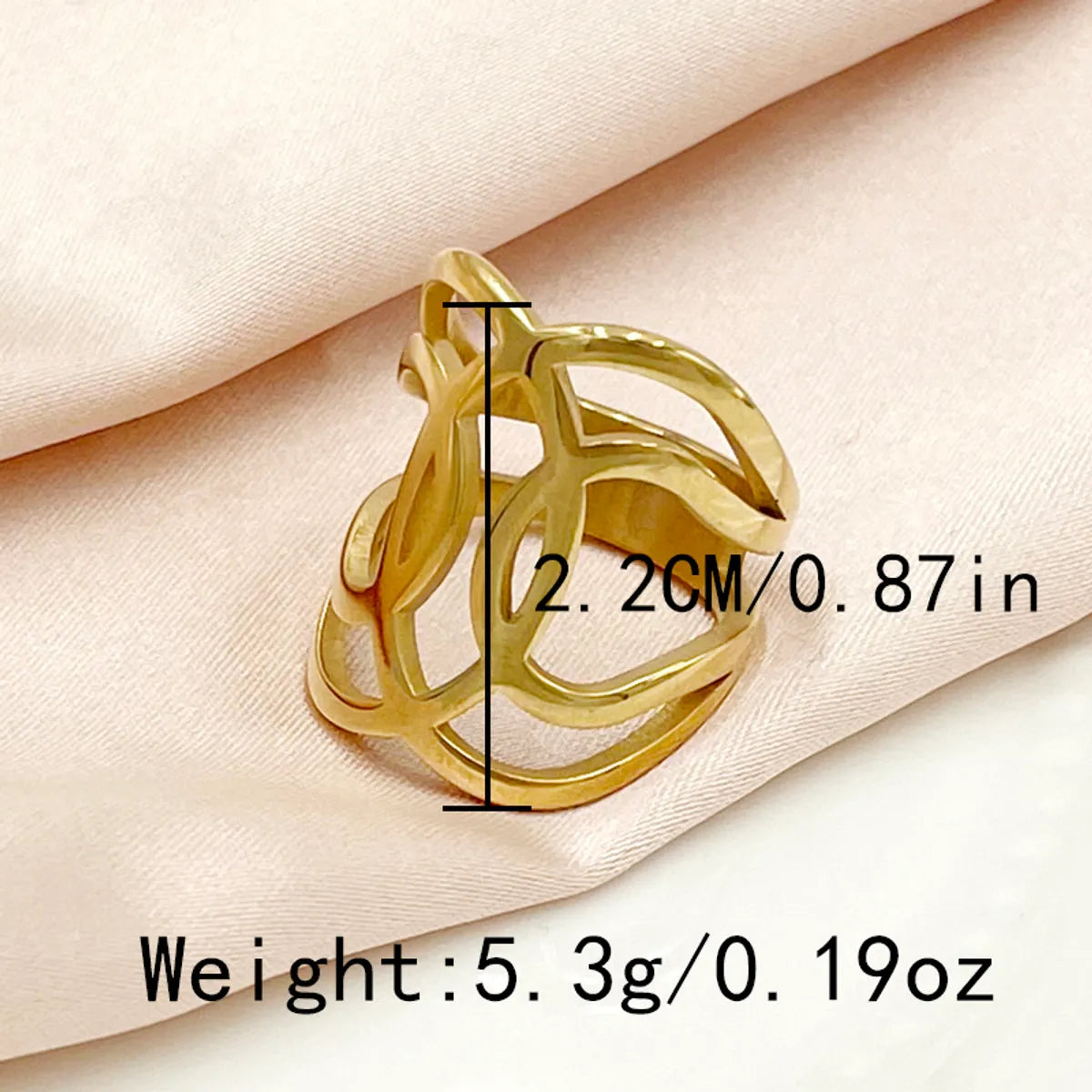 Artistic Solid Color Stainless Steel Gold Plated Wide Band Ring In Bulk