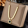 Asymmetric Chain Love Pearl Pendant Stainless Steel And Titanium Steel Multi Layer Stacked Necklace With Electroplating For Women