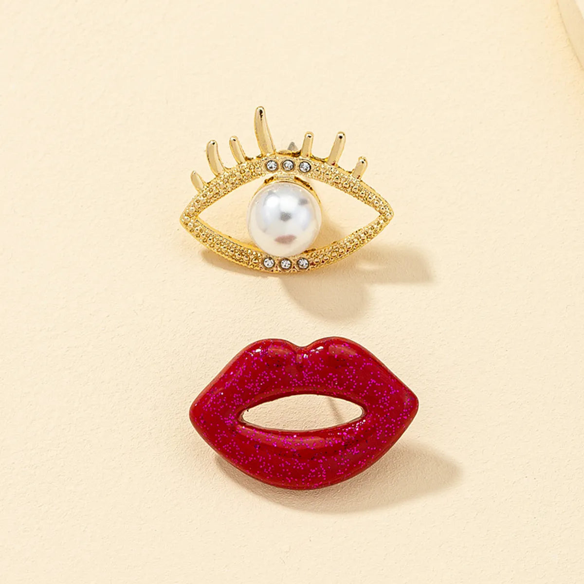 Asymmetric Eyes Lips Earrings