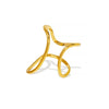 Asymmetric Hollow Geometric Line Design Stainless Steel Electroplated Minimalist Ladies Ring