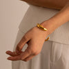 Asymmetrical Geometric Original Design Electroplated Stainless Steel Bracelet