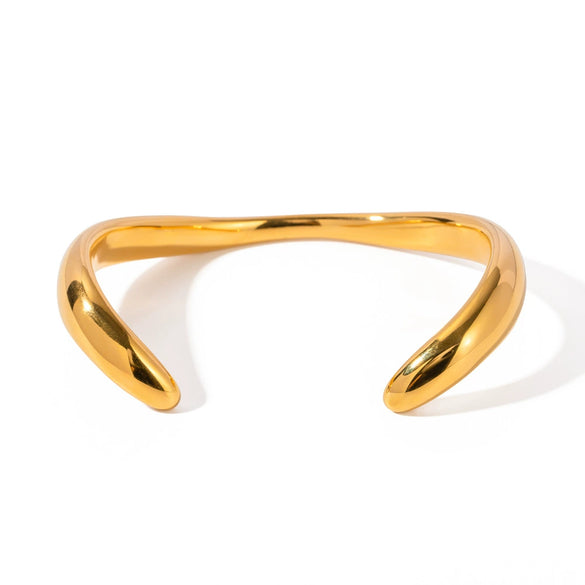 Asymmetrical Geometric Original Design Electroplated Stainless Steel Bracelet