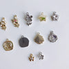 Asymmetrical Metal Style Square Button Alloy Brooch Necklace With Diamond Flower Electroplating