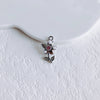 Asymmetrical Metal Style Square Button Alloy Brooch Necklace With Diamond Flower Electroplating