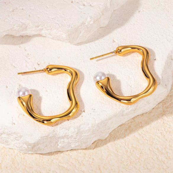Asymmetrical Shape Titanium Steel Electroplated Women's Earrings