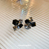 Asymmetrical Square Artificial Crystal Earrings For Women Silver Needle Geometric Electroplated