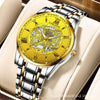 Automatic Mechanical Watch Stainless Steel Round Men's Sports Watch Hollow Waterproof Calendar Luminous