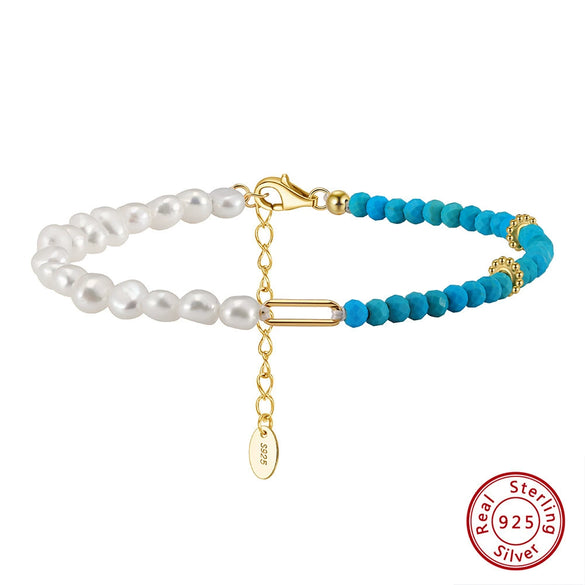 Autumn And Winter Chinoiserie Freshwater Pearl Asymmetric Silver Necklace Geometric Design Bohemian Style Electroplated Jewelry