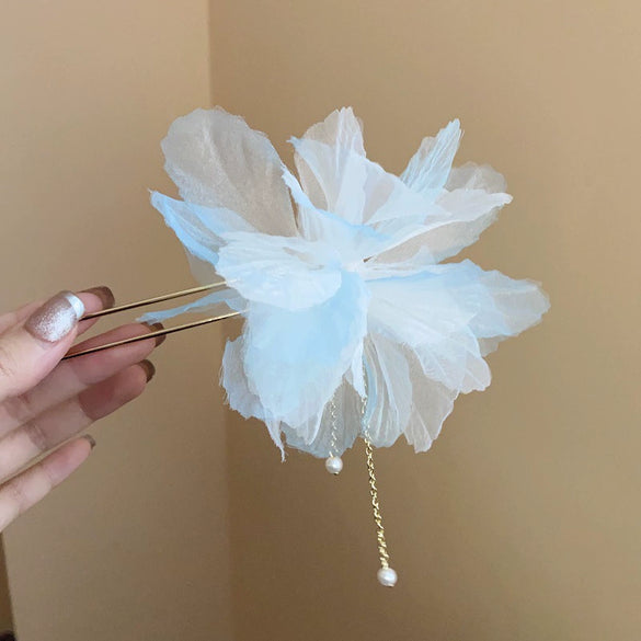 Autumn And Winter Flower Pearl Tassel Hairpin Alloy Electroplated Retro Ancient Style Design All Match Hair Accessories For Women