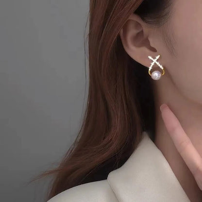 Fashion Geometric Plating Alloy No Inlaid Earrings Ear Studs