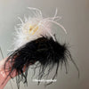 Autumn And Winter Super Fairy Ostrich Feather Hair Clip Handmade Niche Design High Grade Sense Grab Clip For Women