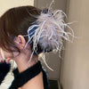 Autumn And Winter Super Fairy Ostrich Feather Hair Clip Handmade Niche Design High Grade Sense Grab Clip For Women