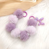 Autumn And Winter Sweet Plush Ball Beaded Hand Chain Bag Key Chain Pendant Mobile Phone Lanyard For Women Half Handmade