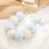 Autumn And Winter Sweet Plush Ball Beaded Hand Chain Bag Key Chain Pendant Mobile Phone Lanyard For Women Half Handmade