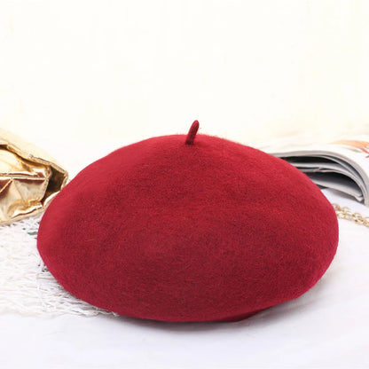 Women'S Simple Style Solid Color Eaveless Beret Hat