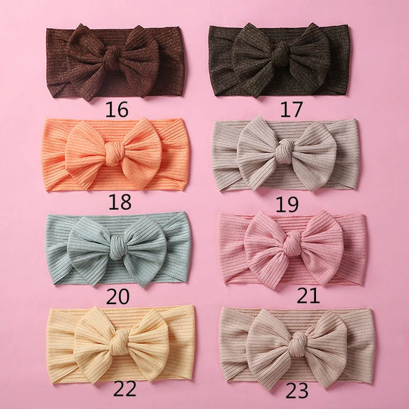Baby Girls Hairbands Cloth Knitted Handmade Pit Strip Bow Style