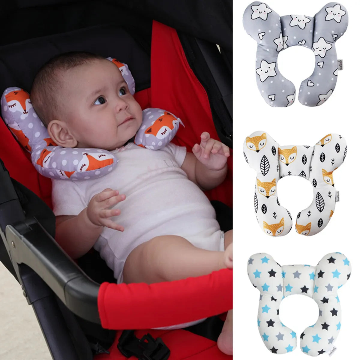 Baby Head Protector U-Shape Pillow Cart Fixed Head Pillow Car Seat Sleeping Protection Head Neck Pillow Wholesale