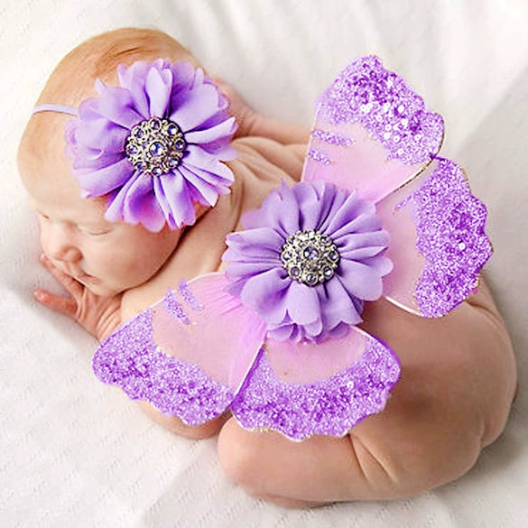 Baby Photo Props Fabric Handmade Angel And Butterfly Wings Modeling Decoration Headband